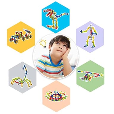 170 Pcs Building Toys for Kids Ages 4-8 with Toy Box Storage, Idea Guide, Building Blocks STEM Toys for 3 4 5 6 7 8 9 Year Old Creative Kids Activity, Christmas Birthday Gifts for Boys Girls - Image 8