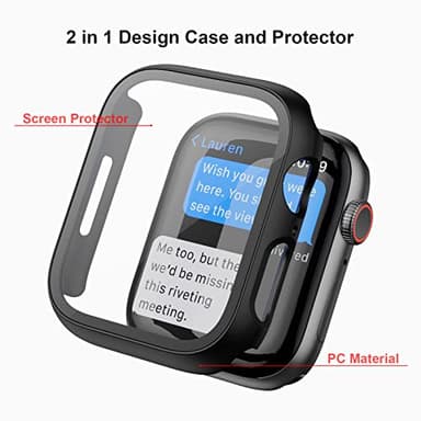 Haojavo 5 Pack Hard PC Case with Tempered Glass Screen Protector for Apple Watch 40mm SE 3 (2025)/SE 2/SE/Series 6/5/4, Scratch Resistant Bumper Protective Cover for iWatch 40mm Accessories - Image 2