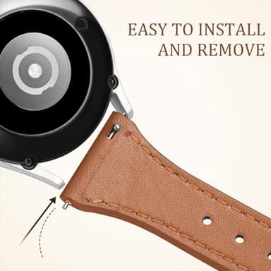 GEAK Slim Leather Band Compatible with Galaxy Watch 7 Band/6 5 4 FE 40mm 44mm/5 pro 45mm/Classic/Galaxy Active 2, 20mm Genuine Leather Strap with Quick Release Buckle for Samsung Watch Bands Women - Image 9