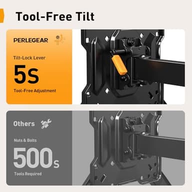 Perlegear Long Arm TV Wall Mount for 26-65 inch TVs up to 100 lbs, Corner TV Mount Bracket with 31.65” Extension, Swivel, Tilt Articulating Arms, Full Motion Wall Mount, Max VESA 400x400mm PGMF25B - Image 7