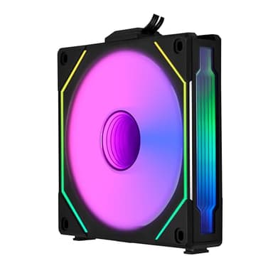 Lian Li UNI Fan SL-Infinity 120 - Triple Pack (Reverse Blade) ARGB Fan-Daisy-Chain Design-Infinity Mirror-Cable Management-Customizable Lighting Effects w/Controller- Black (12RSLIN3B) - Image 2