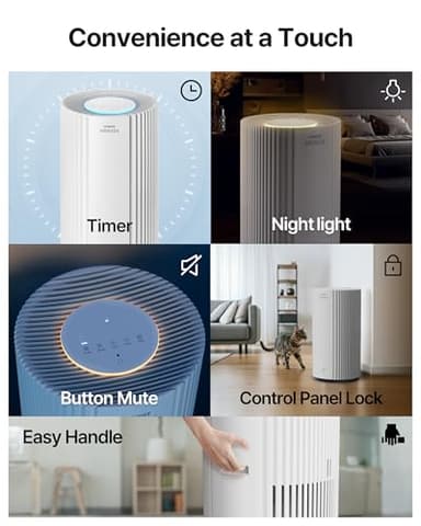 COWAY Air Purifiers for Large Room Whole Home Up to 2,640 ft², True HEPA Filter for Smoke, Allergies, Pet Dander, Odor, PM 10 AQI, Turbo Eco Mode, Timer, Energy Star, 3yr Warranty, Airmega 350 White - Image 11