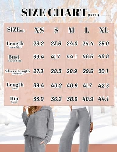 XIEERDUO Beach Outfits For Women Winter 2 Piece Lounge Sets 2024 Oversized Sweatsuit Tracksuit Navy Blue L - Image 7