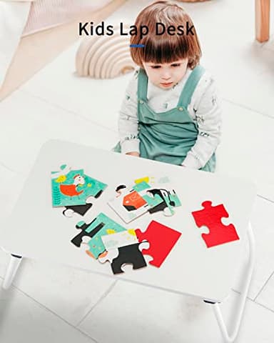 Folding Lap Desk, Ruxury Laptop Stand Bed Desk Table Tray, Breakfast Serving Tray, Portable & Lightweight Mini Table for Sofa Couch Floor - White - Image 5