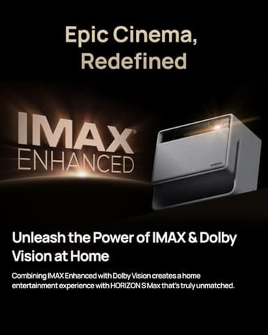 XGIMI Horizon S Max 2024 New 4K Projector, IMAX Enhanced Portable Projector, Dolby Vision, 3100 ISO Lumens, 110% BT.2020, Built-in Flexible Stand, Intelligent Screen Adaption, 2 x 12W Harman Kardon - Image 2