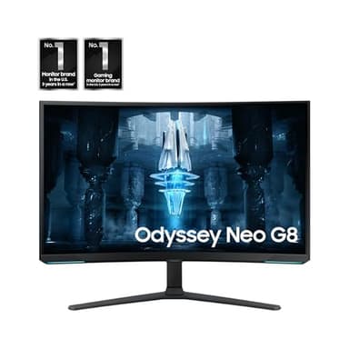 Samsung 32" Odyssey Neo G8 (G85NB) 4K UHD 240Hz 1ms G-Sync 1000R Curved Gaming Monitor, Quantum HDR2000, AMD FreeSync Premium Pro, Matte Display, DisplayPort, Black & White, LS32BG852NNXGO - Image 3