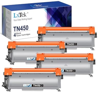 LxTek Compatible Toner Cartridge Replacement for Brother TN-450 TN450 TN420 to use with MFC-7360N DCP-7065DN IntelliFax 2840 2940 MFC-7860DW MFC-7460DN HL-2270DW MFC7240 Printer (Black, 4 Pack) - Image 1
