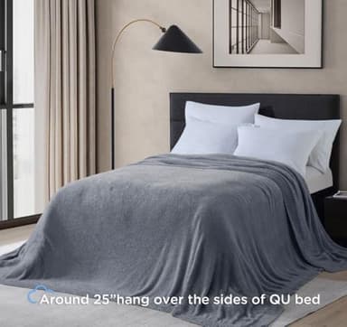 CLOUDS HUG Oversized King Knit Blanket for Couch - Super Soft Extra Large Throw Blankets for Bed， Fluffy Fuzzy Plush Lightweight Cozy Blanket，Dark Grey，120" x 120" - Image 9