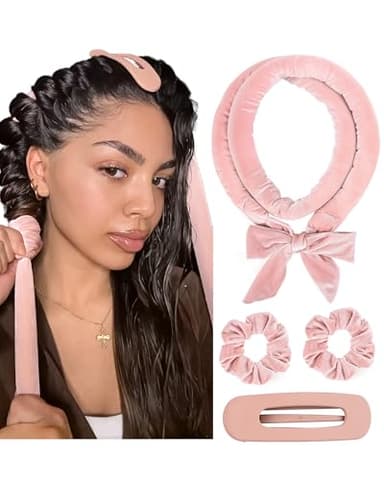 Yanibest Heatless Hair Curler, No Heat Hair Curlers to Sleep in, Super Soft Ribbon Wrap for Long Hair, Overnight Heatless Curling Set with Scrunchies and Clip, for All Hair types - Image 1