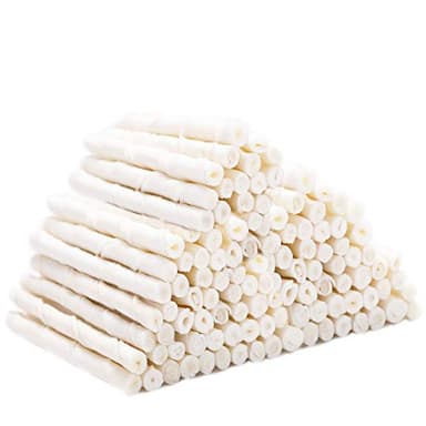 MON2SUN Dog Rawhide Twist Sticks Natural 5 Inch Thin Sticks Rawhide Chews Treats for Puppy and Small Dogs 120 Count - Image 1