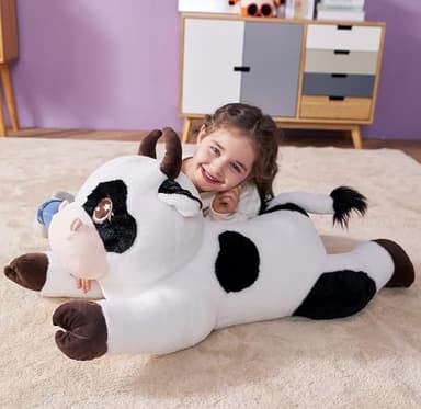 IKASA Giant Cow Stuffed Animal Plush Toy,30" Large Cute Jumbo Soft Toys,Huge Big Size Plushy Fluffy Fat Oversized Plushie - Image 2