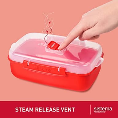 Sistema Microwave Food Storage Containers with Steam Release Vent, Dishwasher Safe Red - Image 4