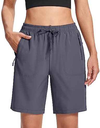 MAGCOMSEN Hiking Shorts Women Water Resistant with Pockets Quick Dry Lightweight Outdoor Golf Dark Grey L - Image 1