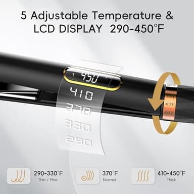 Nicebay 1” Ttanium Flat Iron, Fast Heating Hair Straightener & Curler,with 5 Temp Settings, Negative Ion Technology,Travel-Friendly，Smooth Salon Design - Image 3