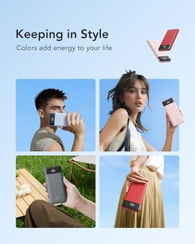 charmast 20000mAh Portable Charger with Built in Cables, 22.5W Travel Power Bank Fast Charging, USB C Cell Phone Battery Pack for iPhone 16/15/14/13/12/11 Series, iPad, Samsung, Android, Tablet - Image 6