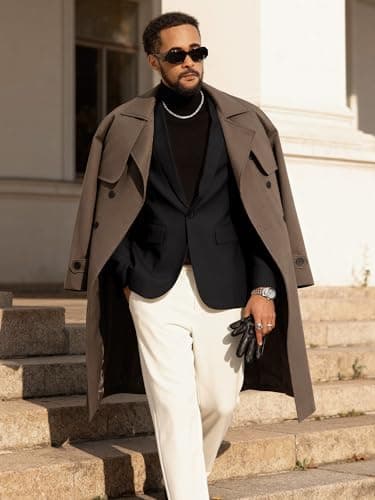 MAGE MALE Men's One Button Suit Jacket Elegant Solid Color Blazers Slim Fit Lightweight Sport Coats Blazer - Image 4