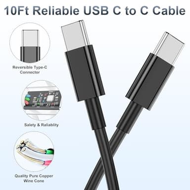 45W Super Fast Charger Type C 2Pack 10ft, USB C Wall Charging and Long Android Phone Charger Cable Cord for Samsung Galaxy S25 Ultra/S25 Plus/S25/S24+/S24 Ultra/S23 Ultra/S22 Plus/S21/Note 20/Note10+ - Image 4