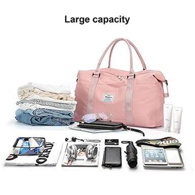Travel Duffel Bag,Sports Tote Gym Bag,Shoulder Weekender Overnight Bag for Women - Image 3