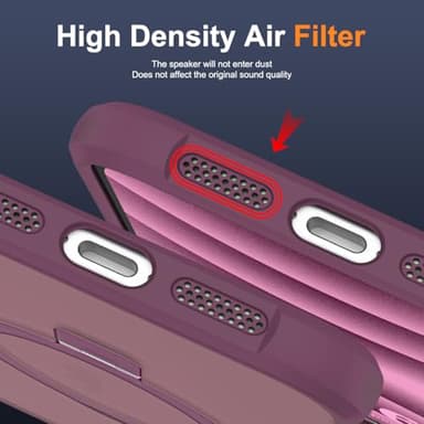 SKYLMW Compatible with iPhone 16 Case with Invisible Magnetic O-Ring Stand Military-Grade Translucent Case for iPhone 16 6.1" [Compatible with Mag-Safe][Great Grip Feeling], Wine Red - Image 8