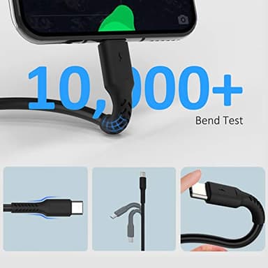 6 inch Short Fast Charging Cord, 5 Pack Durable USB A to USB Type C 3A Cable for Charging Station Compatible with Samsung Galaxy Note 9 10 S10 S20 S30 OnePlus 7T 8T LG V30 V40 - Image 4