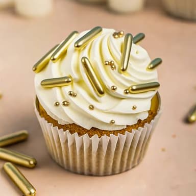 Twisweet Gold Pearl Rods Sprinkles, Edible Sugar Sprinkles for Cake Decorating Mix Size Candy Pearls for Baking Cake Topper Ice Cream Cupcake Cookie Dessert Decorations, Wedding Valentines Birthday Christmas Easter Mother's Day Supplies (130g/4.58oz) - Image 2