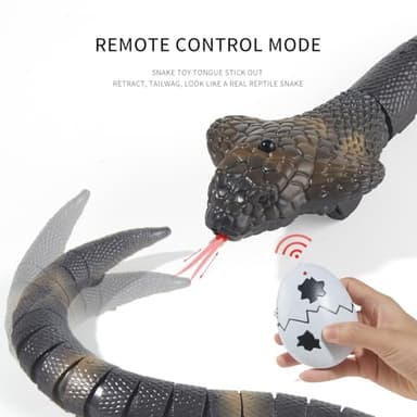 Remote Control Snakes Realistic Rc Snake Prank Cobra Rechargeable Smart Sensing Cat Toy with Infrared Controller Reptile Toys, Robot Snake Toys for Boys Ages 6 & Up, Stocking Stuffers for Kids 8-12 - Image 4