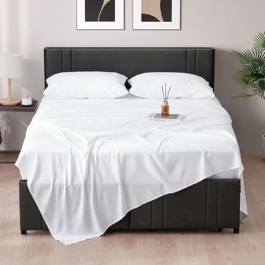 4 Piece Queen Size Bed Set, Upgraded Cooling Deep Pocket Comfy Breathable Hotel Luxury Bedding, Extra Soft & Wrinkle Free Sheets Cover, Queen Sheets up to 16 inch, White - Image 7