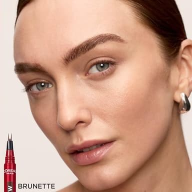 L'Oreal Paris Faux Brow, Hair-Like, Filling Eyebrow Pen with Double-Brush Tip, Fast & Precise Eyebrow Makeup, Brunette, 0.04 Fl Oz - Image 7