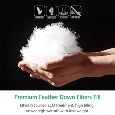 APSMILE Luxury 100% Organic Cotton Down Feather Fibers Comforter California King Fluffy Comforter, High Fill-Power Medium Warmth All Season Duvet Insert (104x96, Ivory White) - Image 5