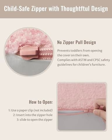 Blissful Diary Kids Couch, 2-in-1 Soft Toddler Couch Fold Out, Toddler Chair Comfy, Convertible Sofa to Lounger, Kids Furniture for Playroom, Gift for Birthday, Children's Day, Pink Shell - Image 7