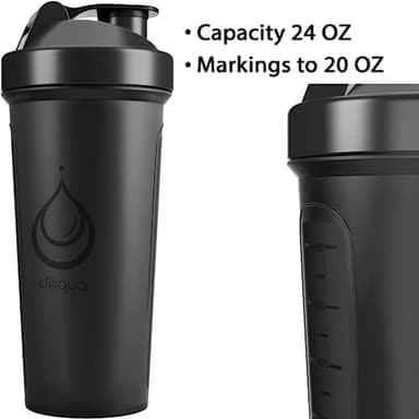 diliqua 6 PACK, Shaker Bottles for Protein Mixes | BPA-Free & Dishwasher Safe | 6 Large 24 oz protein shaker bottle | Shaker Cups for protein shakes | Blender Shaker Bottle Pack - Image 4