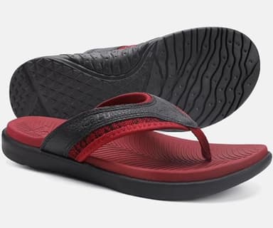KuaiLu Mens Leather Sport Flip Flops Comfort Orthotic Thong Sandals with Plantar Fasciitis Arch Support for Outdoor Summer - Image 5