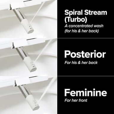 SmartBidet® SB-3000 Electric Smart Bidet™ Toilet Seat for Elongated Toilets with Remote Control with Screen, Unlimited & On Demand Warm Water - Image 9