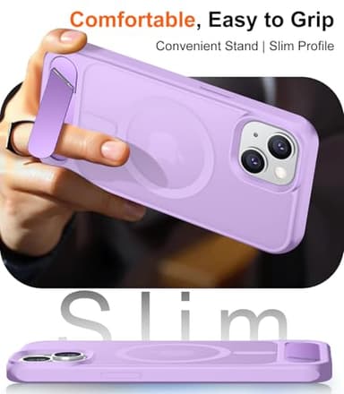 Temdan Magnetic Compatible with iPhone 15 Case, [Built-in Invisible Kickstand][Compatible with MagSafe] [Military Grade Shockproof] Slim Translucent Matte Phone Case for iPhone 15 6.1" - Image 6