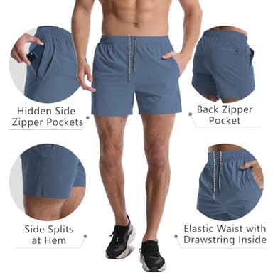 Lempue 2 Pack Workout Gym Shorts for Men 5 Inch Lightweight Running Shorts Quick Dry Sports Athletic Shorts with Pockets - Image 4