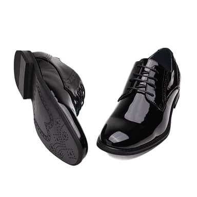 Bruno Marc Men's Classic Dress Oxfords Business Derby Shoes,PRINCEWIDE-16,Black PAT,10.5 W US - Image 4