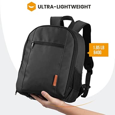TARION Camera Backpack Bag Small - Professional DSLR Camera Bag Photography Backpack with 13“ Laptop Compartment & Waterproof Rain Cover & Tripod Holder for Photographers (Black TB-S) - Image 7