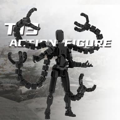 PkghoKids Assembly Completed 7.2inch T13 Action Figure 3D Printed Multi-Jointed Movable T13 Nova 13 Robot 13 Action Figure Desktop Decorations for Game Lovers (Black2) - Image 6