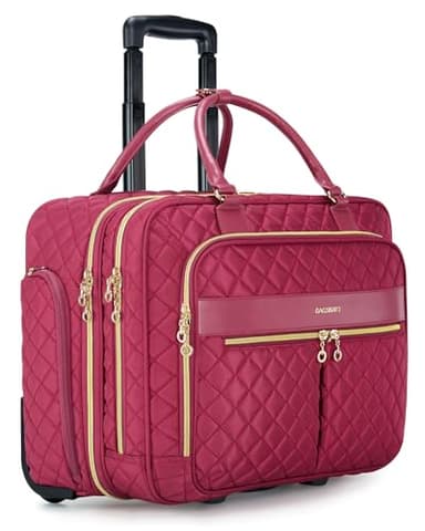 BAGSMART Rolling Laptop Bag Women, Rolling Briefcase for Women, 17.3 Inch with Wheels Computer Bag Rolling Laptop Case for Work Travel Business, Red - Image 1