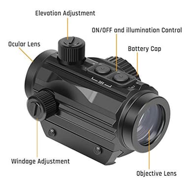 Feyachi RDS-36 1x22mm 5 MOA Red & Green Dot Sight Red & Green Dot Scope with 0.83” Riser Mount Absolute Co-Witness Height - Image 6