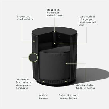 Veradek Umbrella Side Table - Outdoor Patio Table with Umbrella Hole for Porch/Patio | Durable Plastic-Stone Composite Material Material & Easy Assembly | Modern Coffee, Picnic or Poolside Table - Image 6