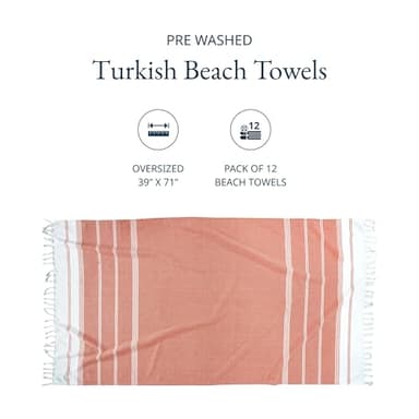 LANE LINEN Beach Towels 12 Pack, Bulk Beach Towels Oversized, Pool Towels for Adults, Pre-Washed, Sand Free Beach Towel, Fast Drying Beach Towel, 39"x71" - Beach Party - Image 3