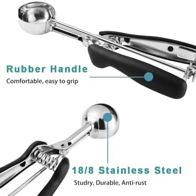 HOMURE H Cookie Scoop 2 Tablespoon, Size #40 Cookie Dough Scoop, 2 Tbsp/ 30 ml/ 1 oz Cookie Scoops for Baking, Spring-Loaded, 18/8 Stainless Steel, Comfortable Grip - Image 4