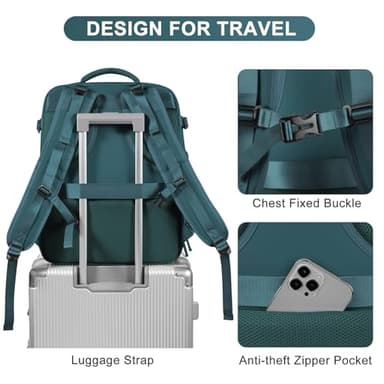 coofay Large Travel Backpack Carry on Flight Approved Mochila De Viaje Carry on Backpack for Airplanes Spirit Airlines Personal Item Bag 18x14x8 Inches Travel Bag Traveling Backpack for Women Men - Image 7