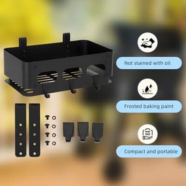 Storage Bin for Traeger Grills,Side Basket,Torage Container Suitable for Traeger Ironwood 650 885,Pro Series 22 34,Pro D2 575 780,Z-Grills,Pit Boss,Traeger Grill Accessories Storage Shelf with 3 hooks - Image 5