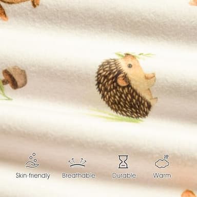 david's kids Micro Fleece Baby Sleep Sack 0-6 Months, Warm Baby Wearable Blankets with 2-Way Zipper, 2 Pack Sleeping Bags for Infant Newborn Boys Girls Neutral, Small Size, Forest/Woodland Animals - Image 7