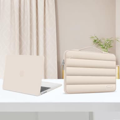 MOSISO Compatible with MacBook Air 13 inch Case 2025 2024 2023 2022 M4 A3240 M3 A3113 M2 A2681, Hard Case&Puffy Bag&Keyboard Cover&Webcam Cover&Screen Film for MacBook Air 13.6 inch Case, Sand - Image 6