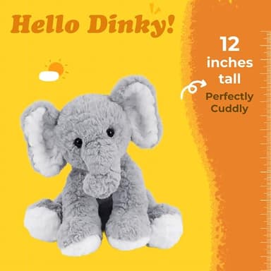 Mikee Fluffie Elephant Stuffed Animals Soft Plush Toy for Baby Girls Boys,12" Grey Soft Small Stuffed Elephant Huggable Gifts for Birthday - Image 6