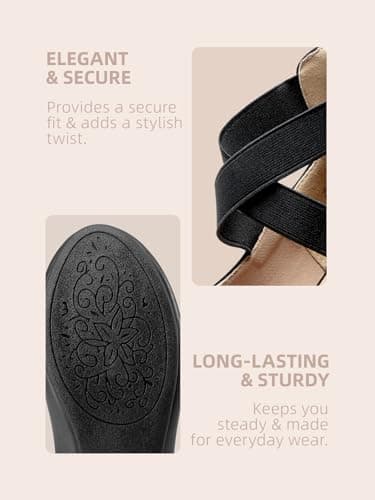 DREAM PAIRS Women's Sole_Stretchy Black Fashion Elastic Ankle Straps Flats Shoes Size 8 M US - Image 4