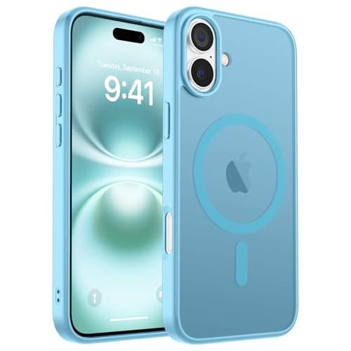 zapica Magnetic for iPhone 16 Plus Case, [Compatible with MagSafe] [Military Grade Drop Protection] Translucent Matte Shockproof Anti-Scratch Phone Case, Light Blue - Image 1